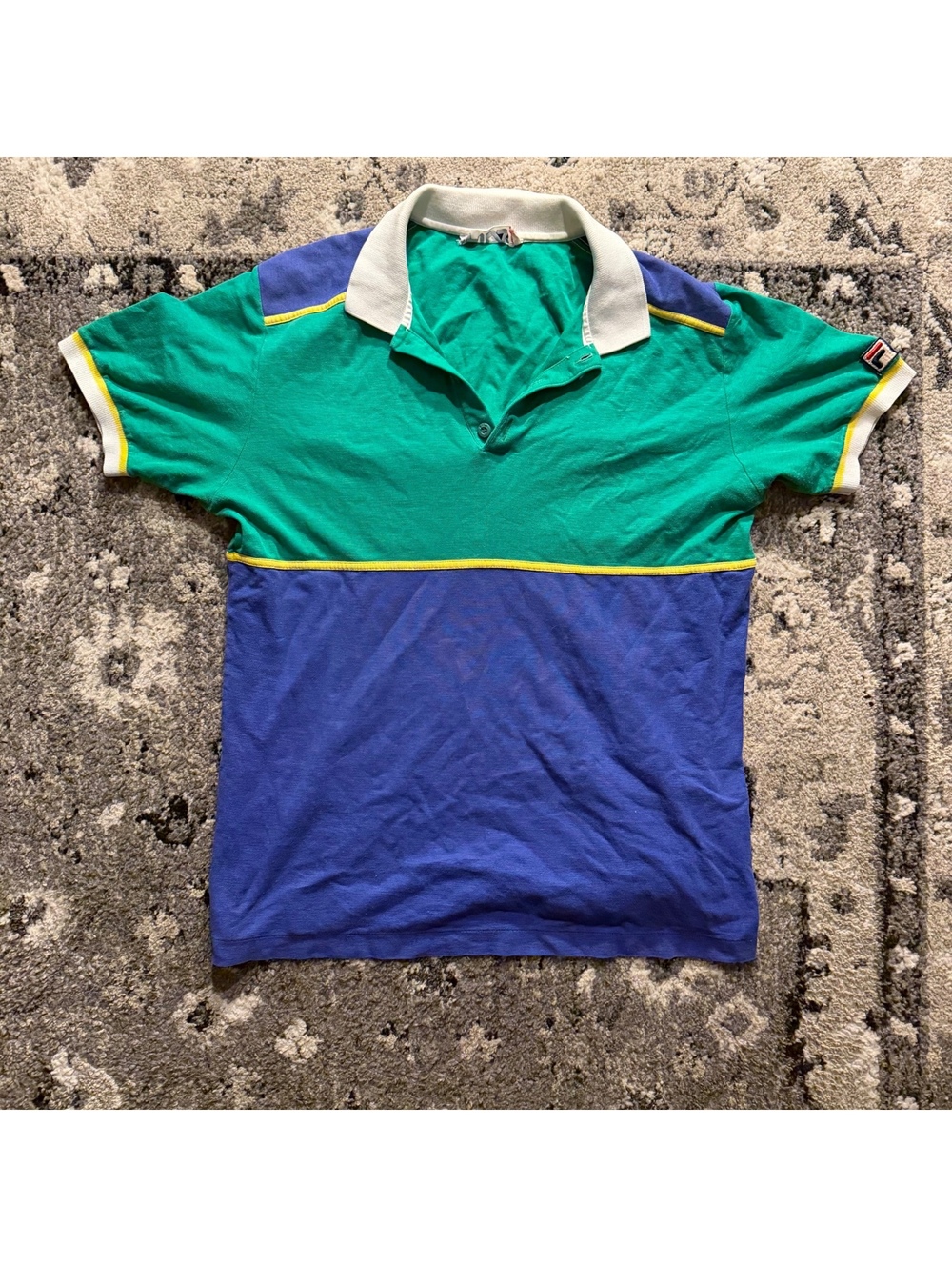 Vintage FILA Colorblock Polo Shirt Size L